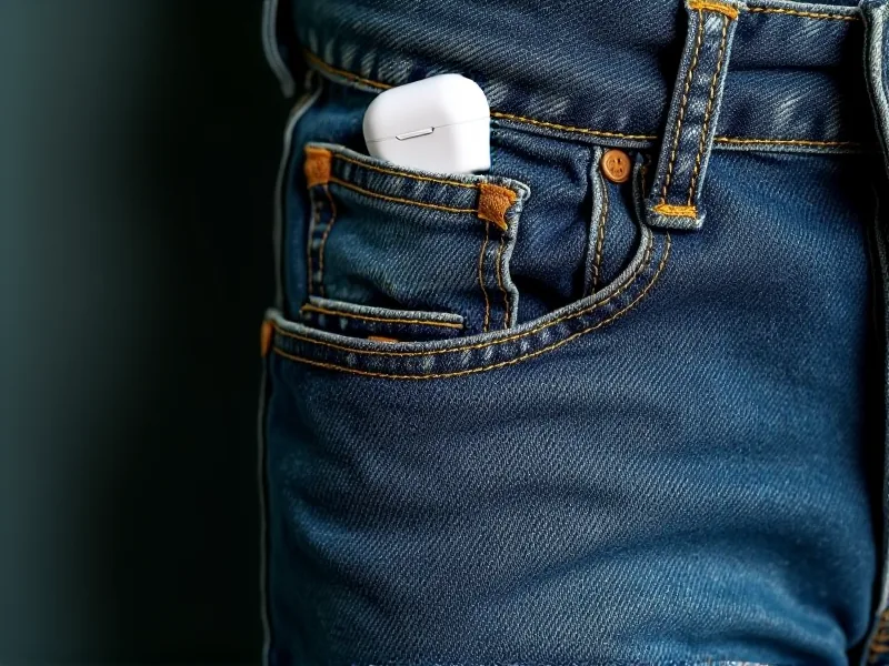 Earbud în buzunarul mic de pe jeans