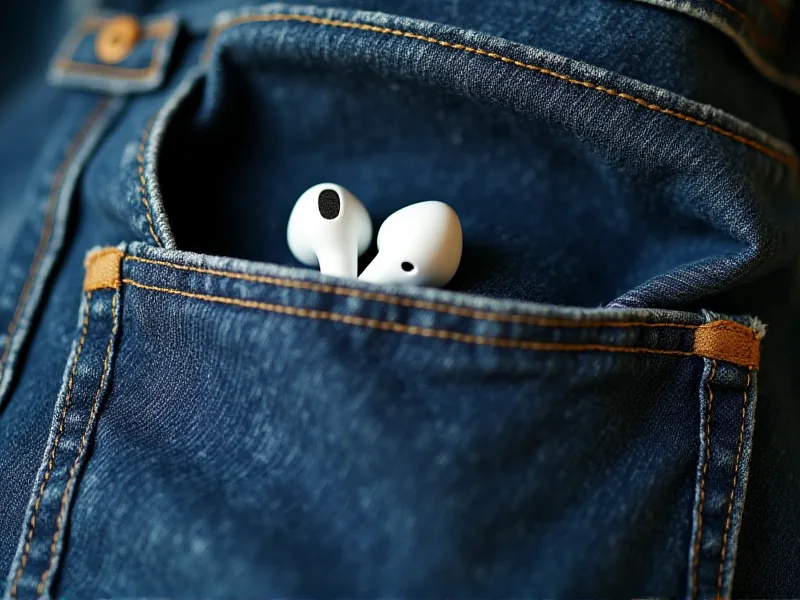 Buzunarul mare de pe jeans cu earbud — utilizare modernă anacronică